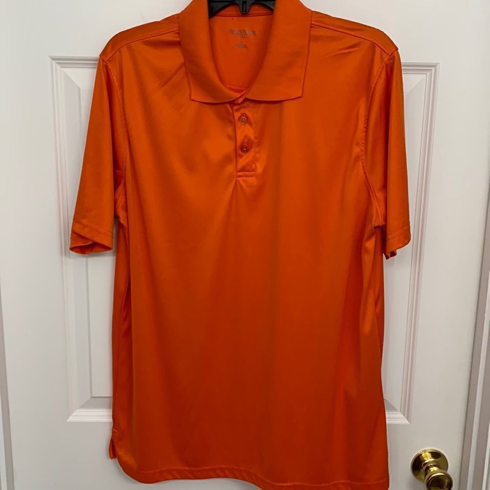 Canyon Creek Golf orange polo size large 100% polyester NWOT